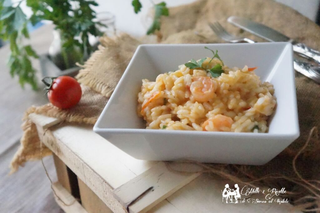 Risotto ai gamberi in rosso