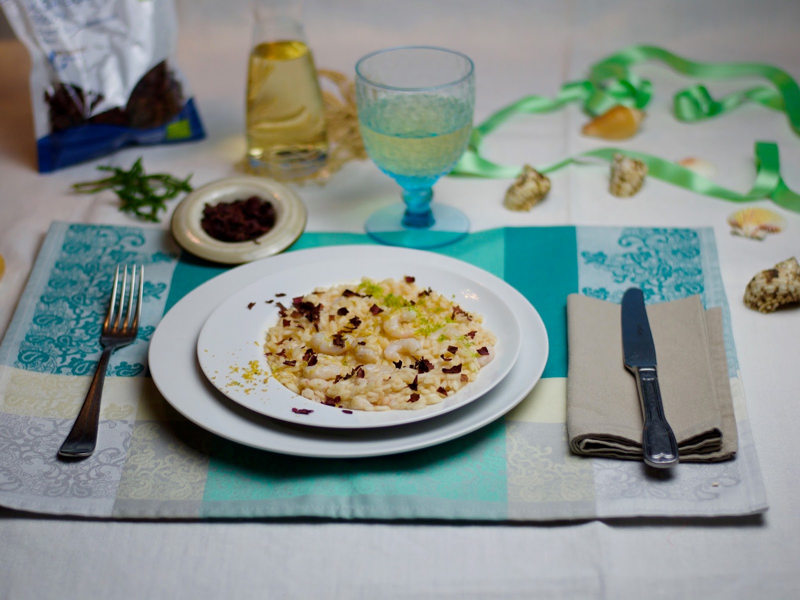 Risotto ai gamberi rosa e alga dulse