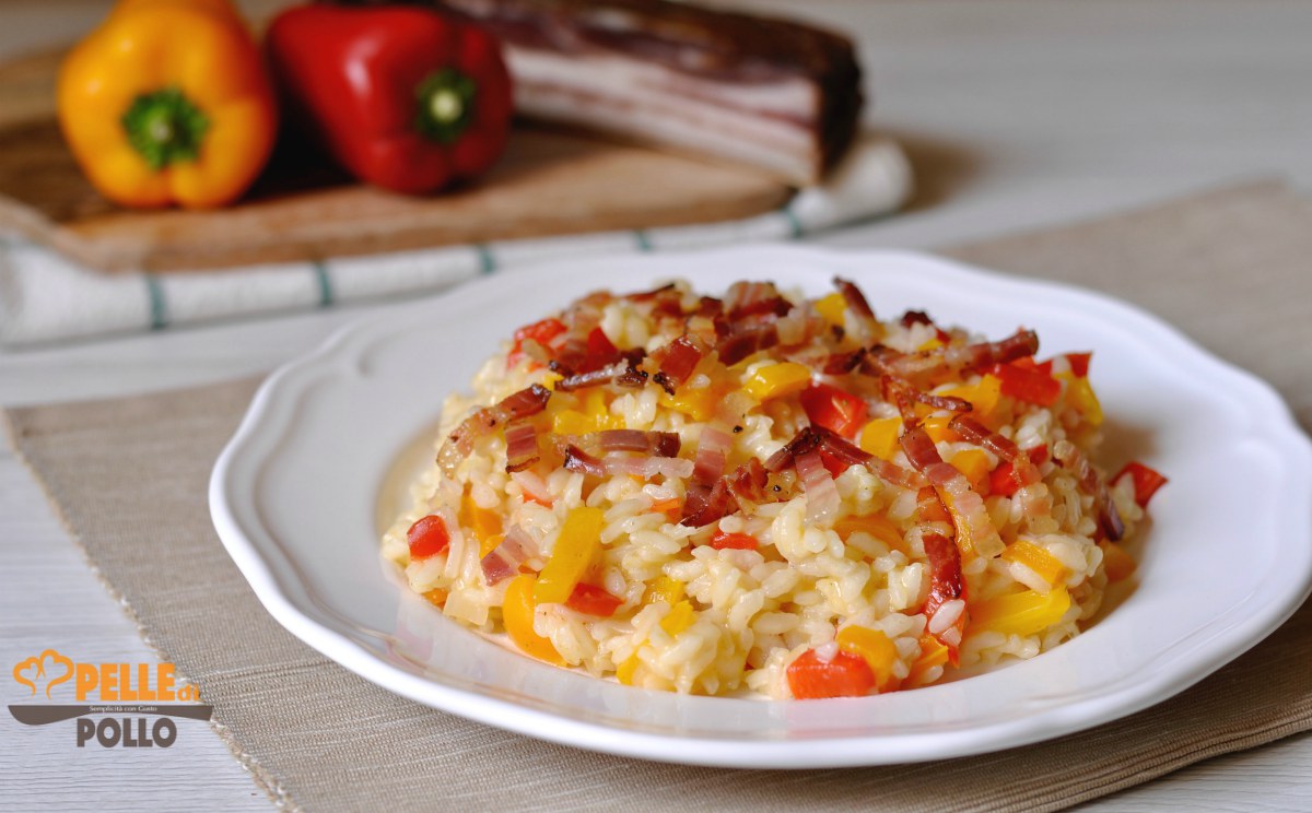 Risotto ai peperoni e pancetta affumicata