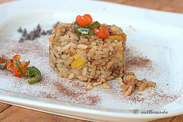 Risotto ai peperoni mantecato al cioccolato