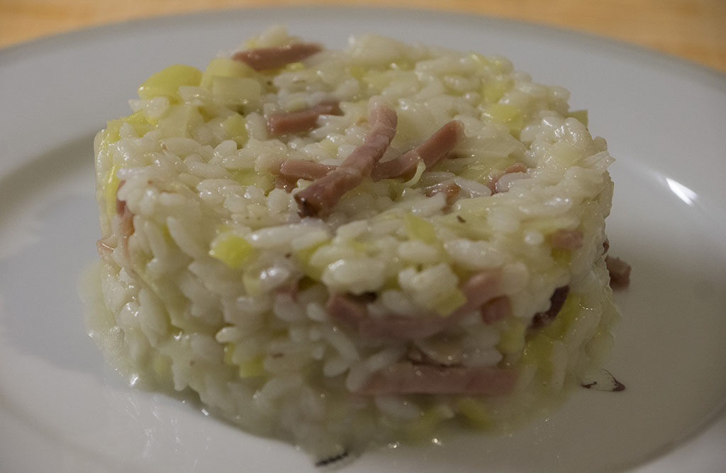 Risotto ai porri e speck
