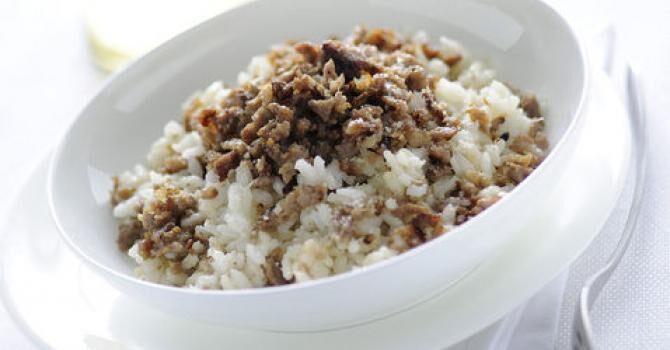 Risotto al castelmagno dop, miele e noci