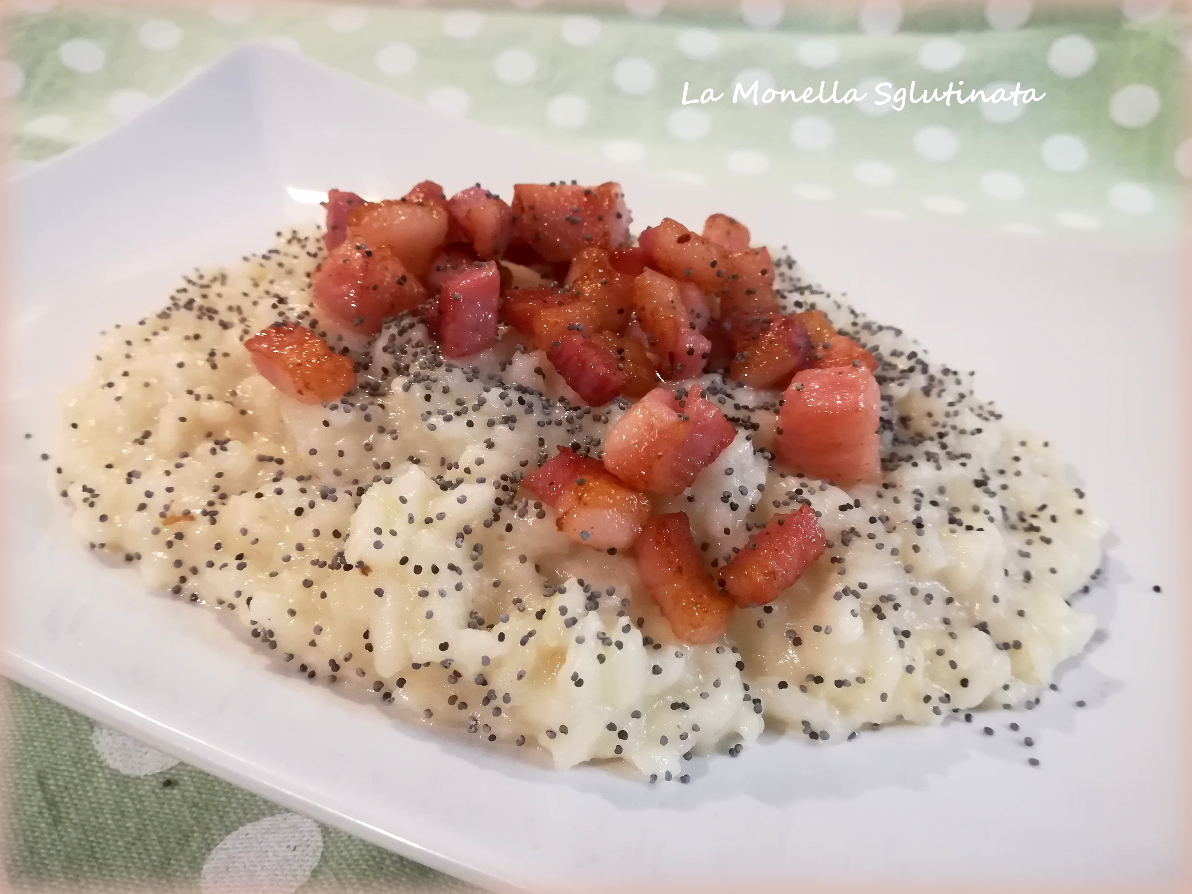 Risotto al cavolfiore ,gorgonzola e bacon croccante