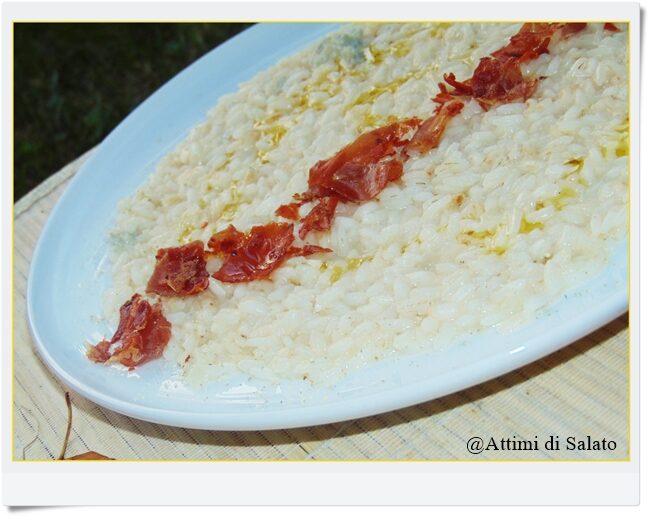 Risotto al gorgonzola e prosciutto croccante