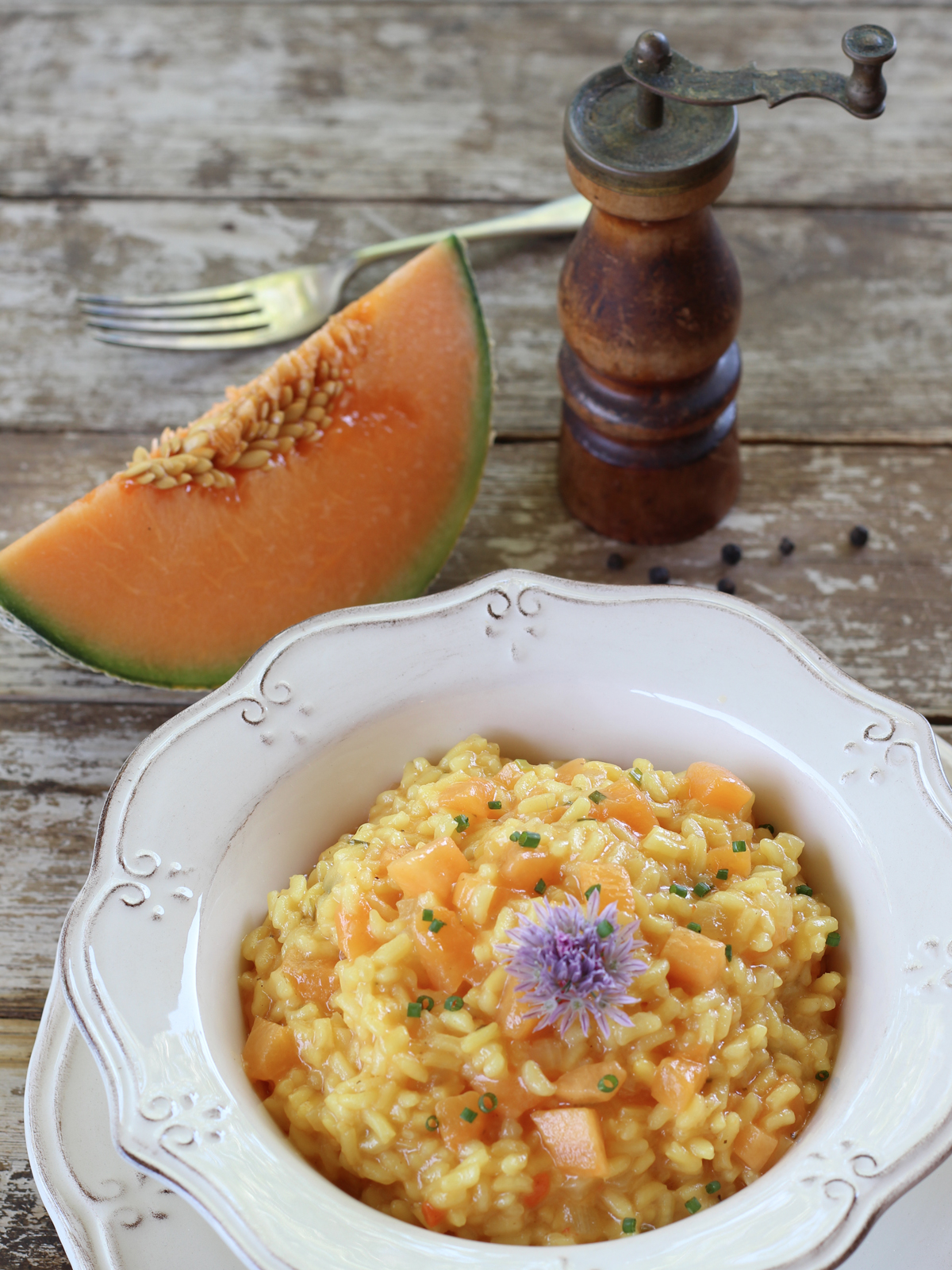Risotto al melone cantalupo