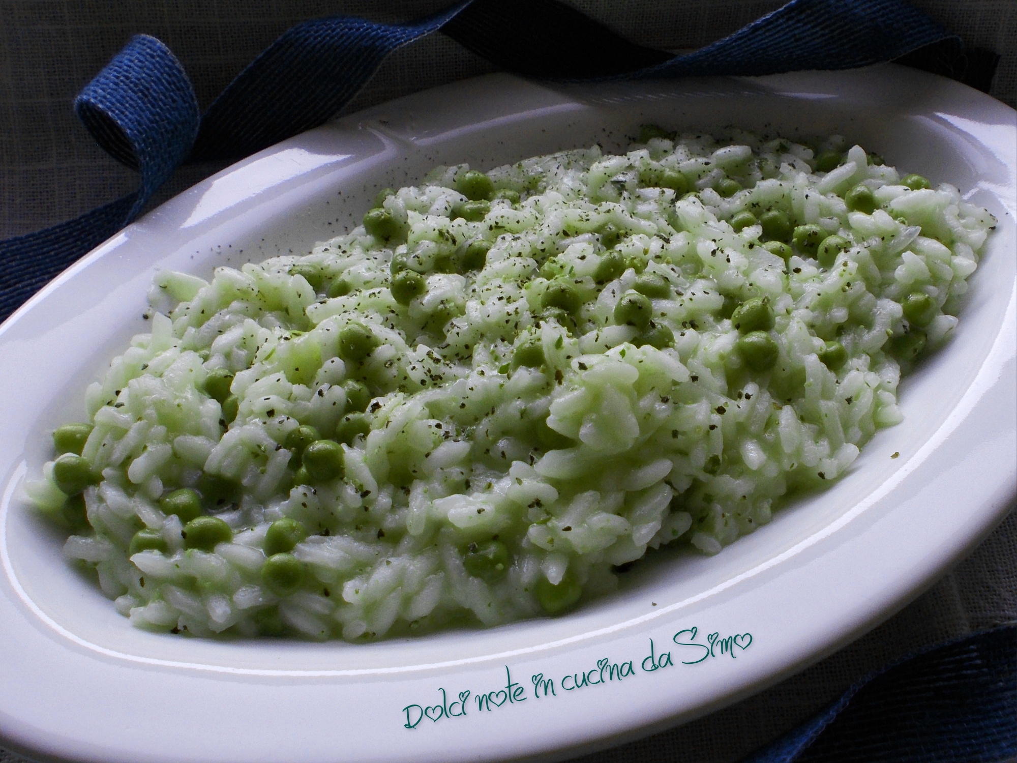 Risotto al pesto e piselli