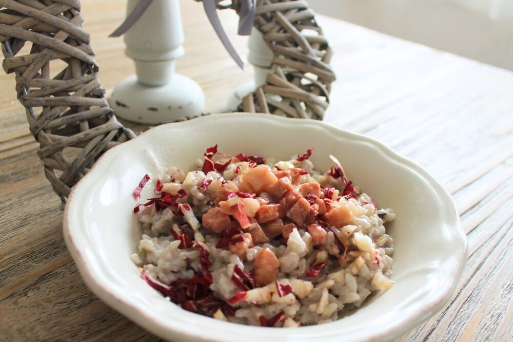 Risotto al radicchio e pancetta affumicata