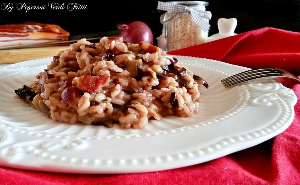 Risotto al radicchio e pancetta