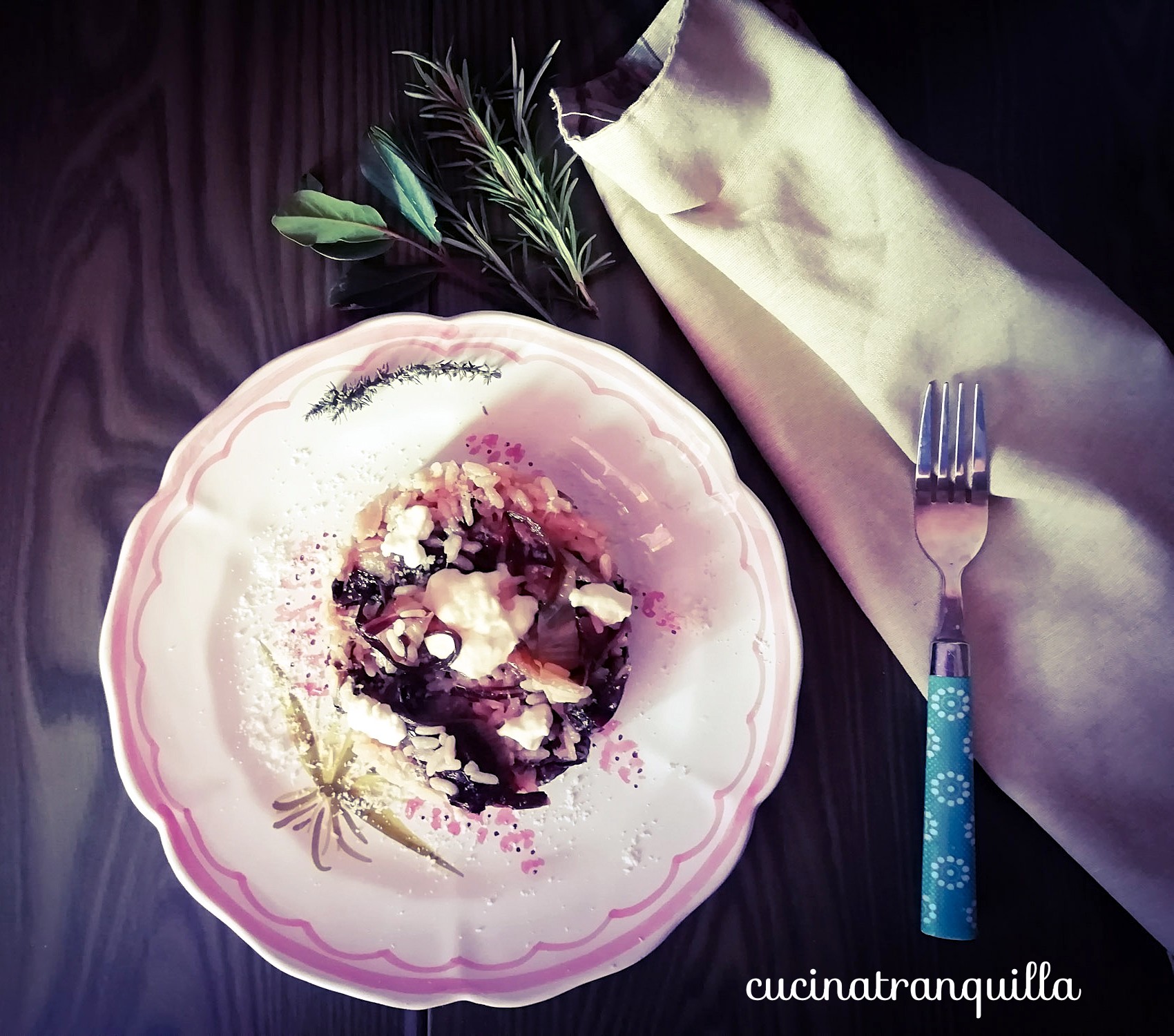 Risotto al radicchio e stracchino