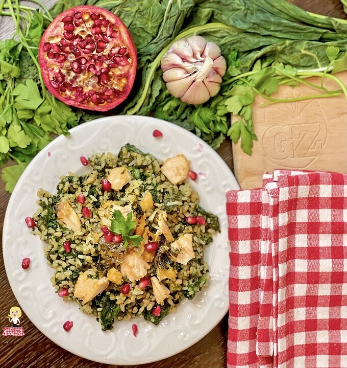 Risotto al salmone con spinaci