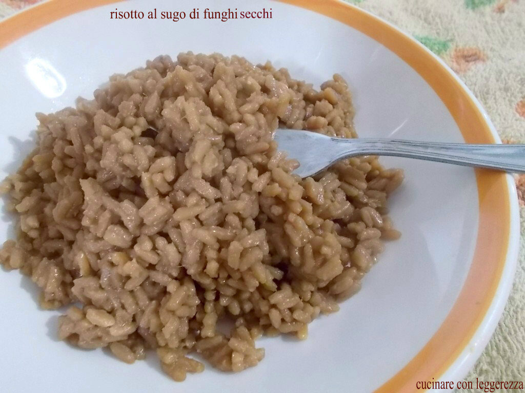 Risotto al sugo di funghi secchi