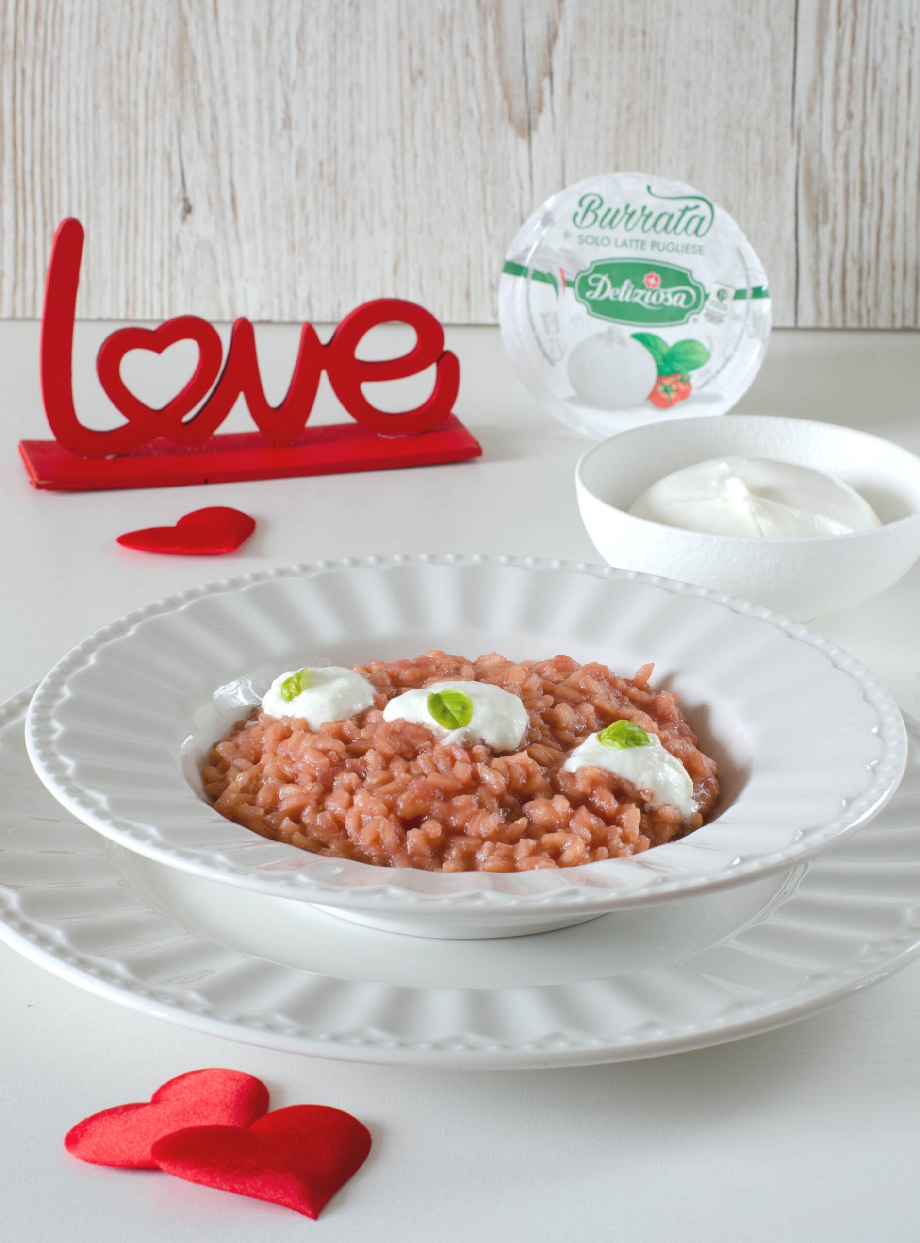 Risotto alla barbabietola con burrata deliziosa