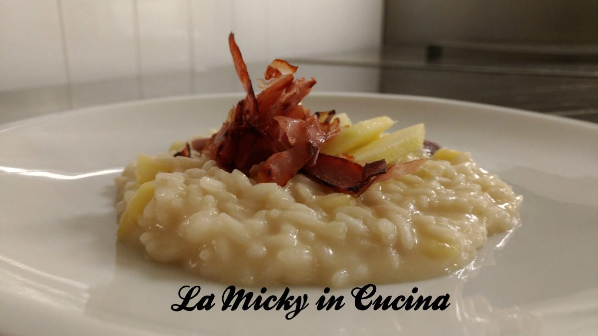 Risotto alla birra con speck e mele