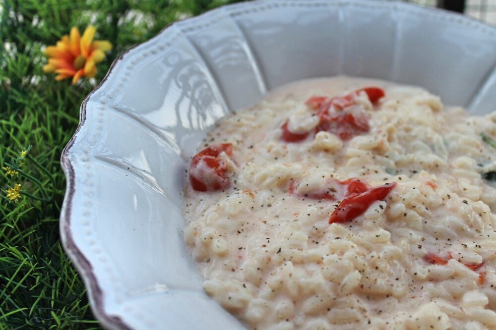 Risotto alla burrata e pomodorini