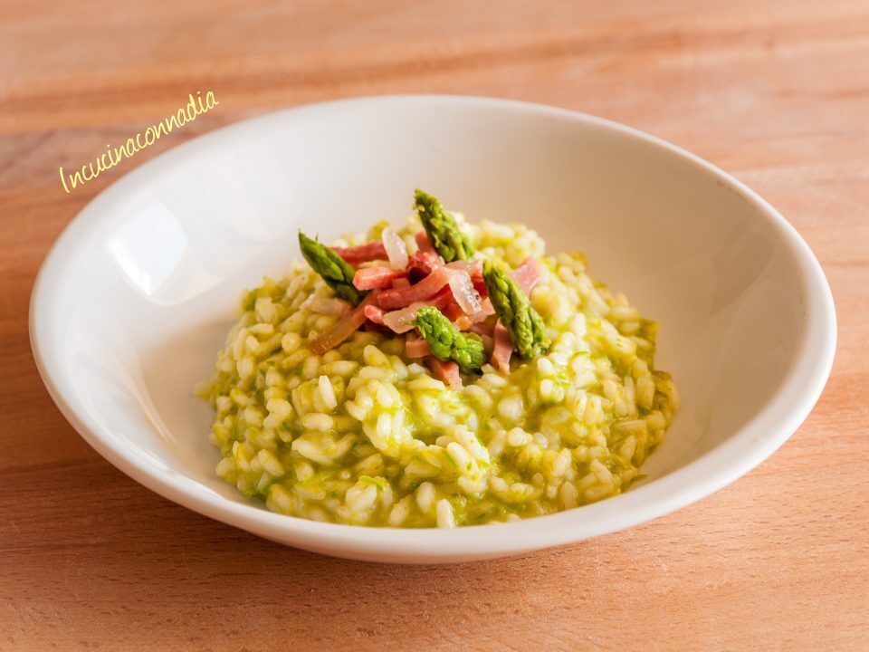 Risotto alla crema di asparagi e speck