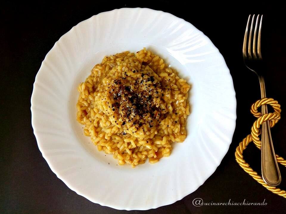 Risotto alla liquirizia e zafferano