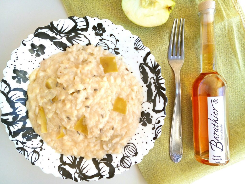 Risotto alla mela verde robiola e lavanda