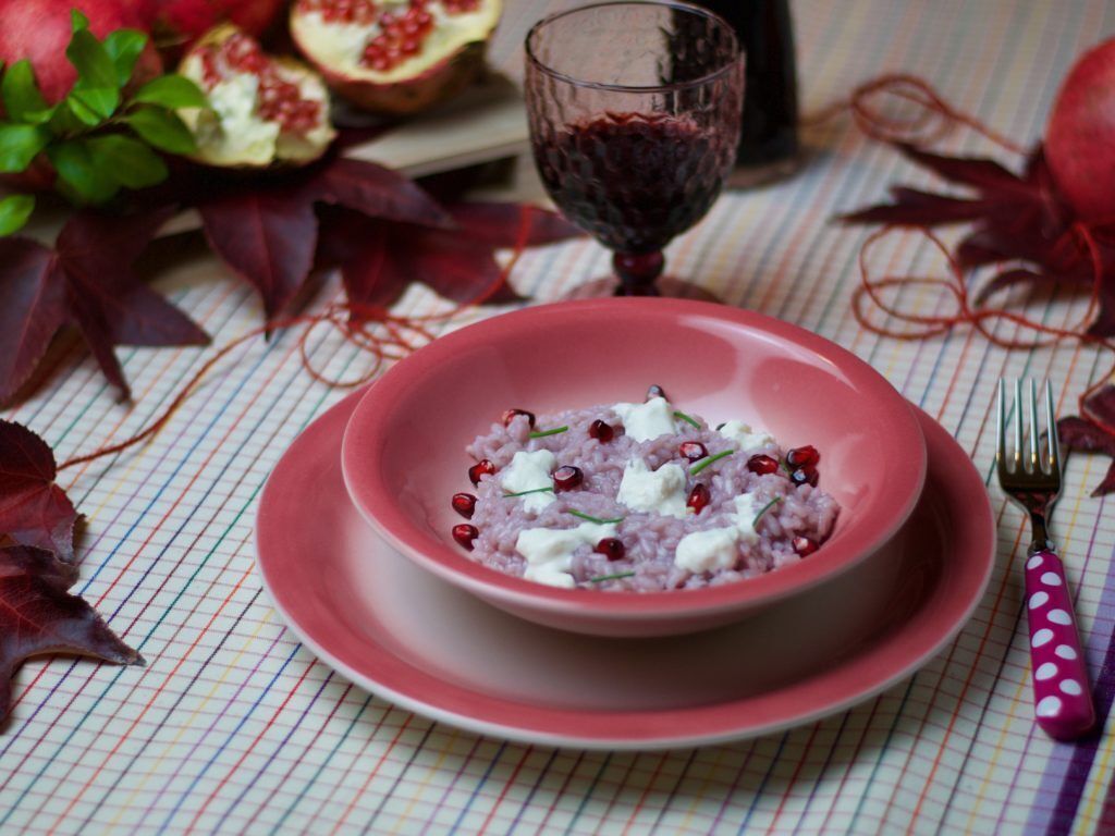 Risotto alla melagrana e stracchino