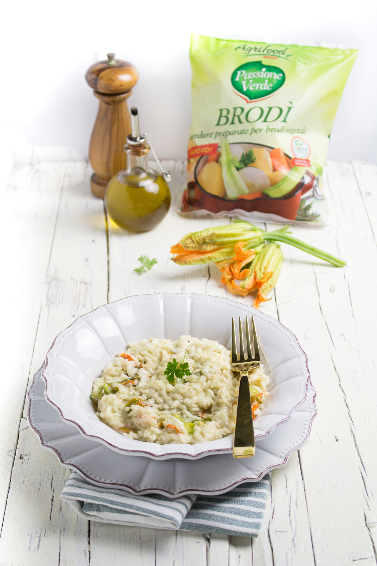 Risotto alla robiola e fiori di zucca