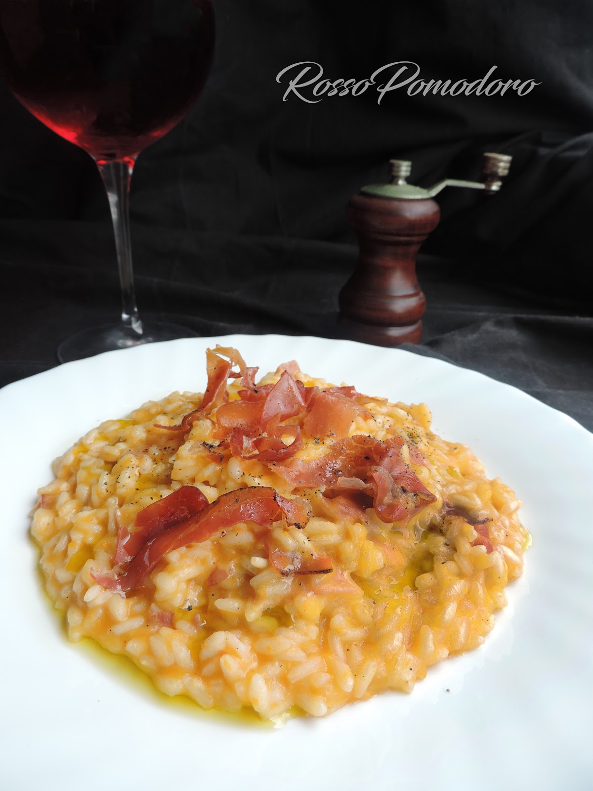 Risotto alla zucca con speck e scamorza