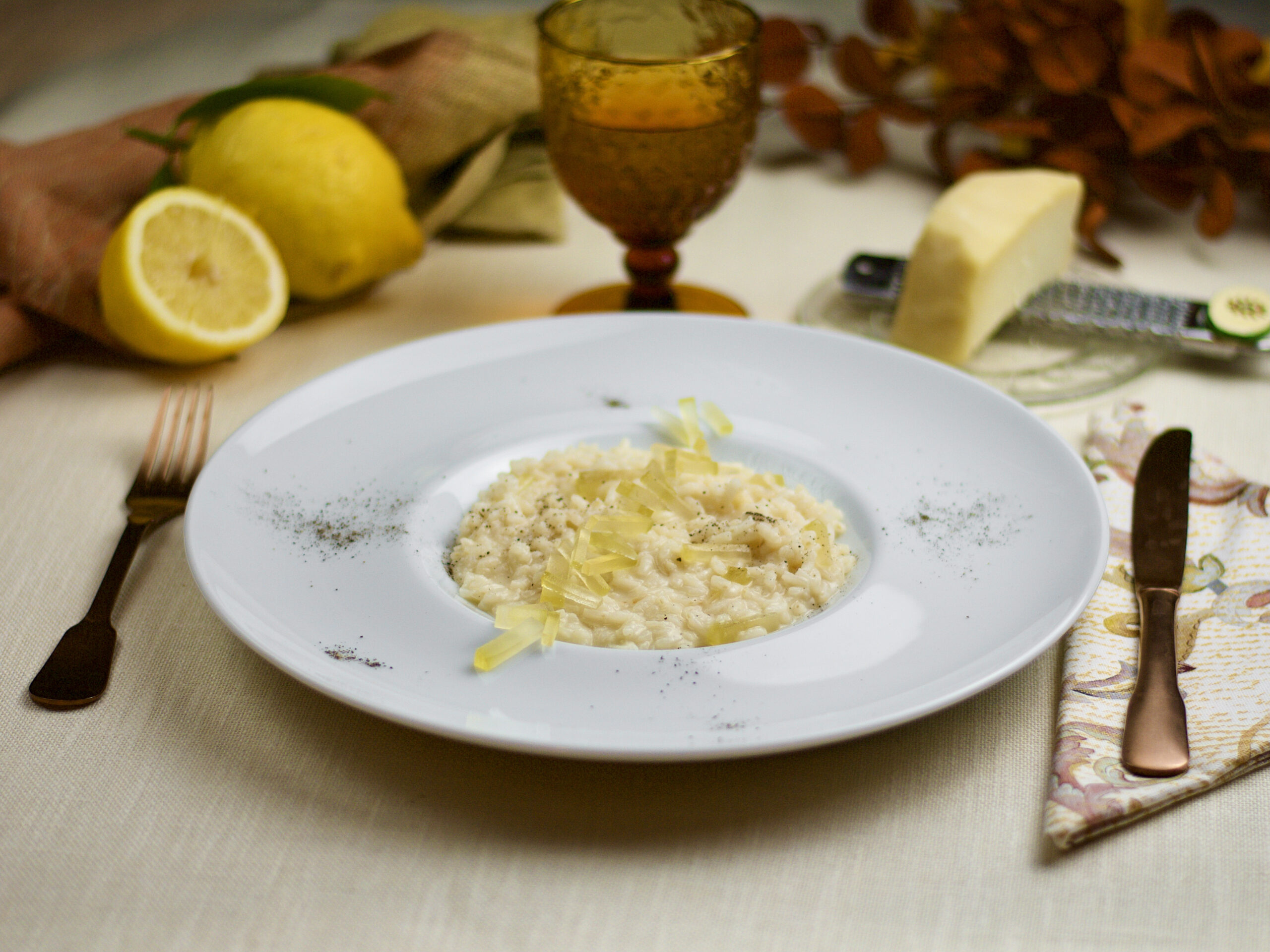 Risotto all’ambra di talamello e limone candito