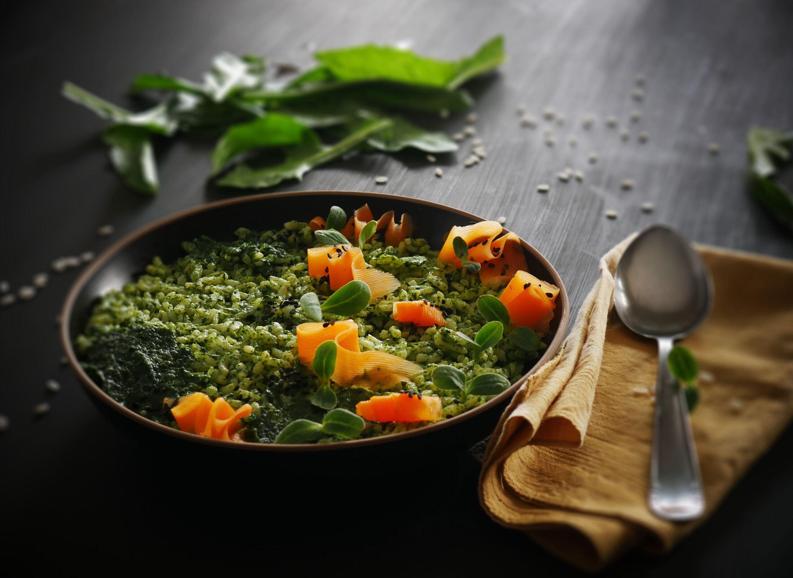 Risotto alle Erbe e germogli di Borragine
