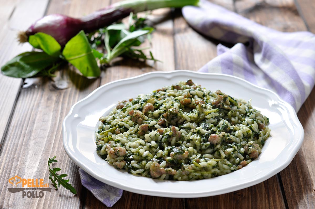 Risotto alle erbette e salsiccia