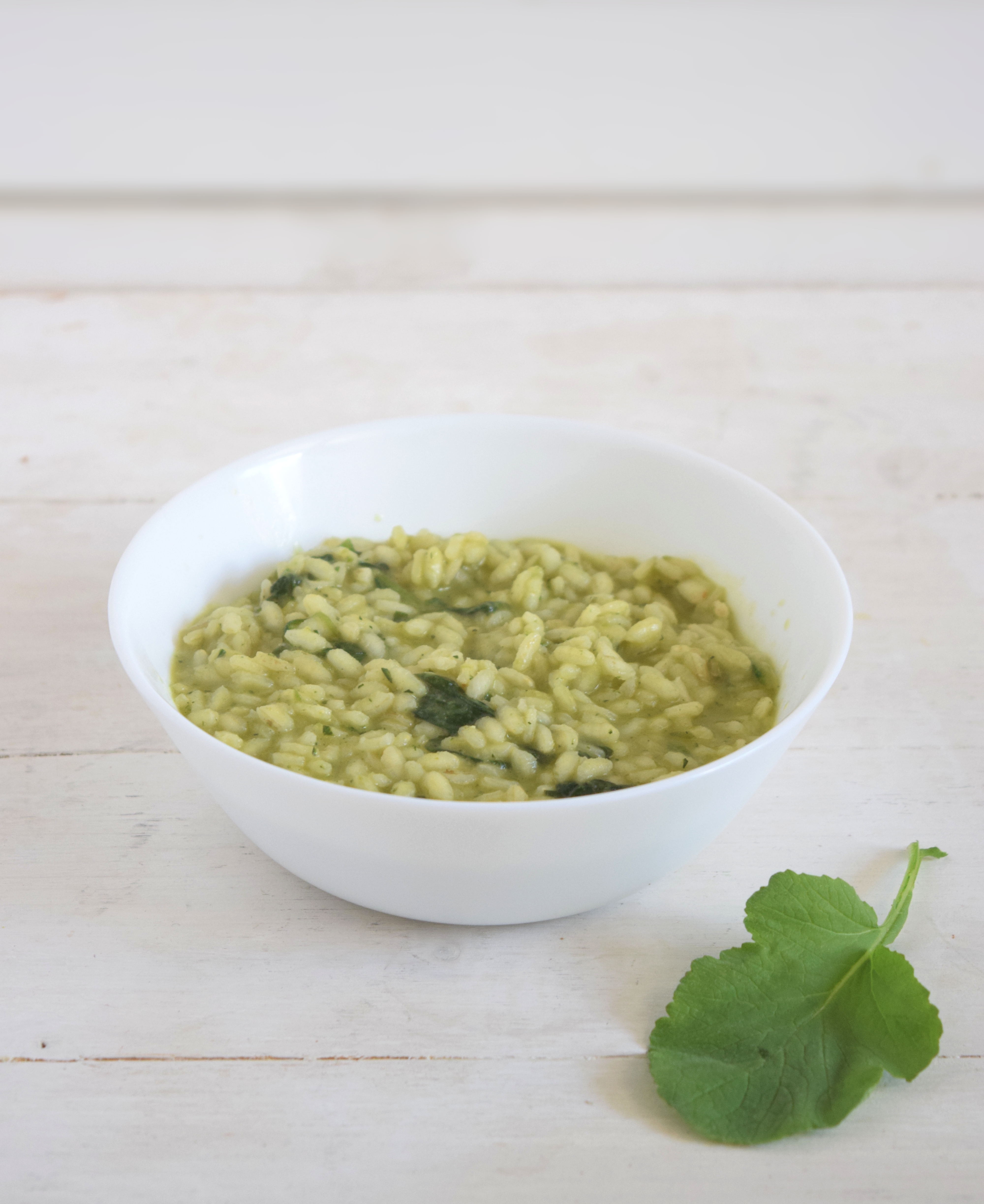 Risotto alle foglie di ravanello e zucchine