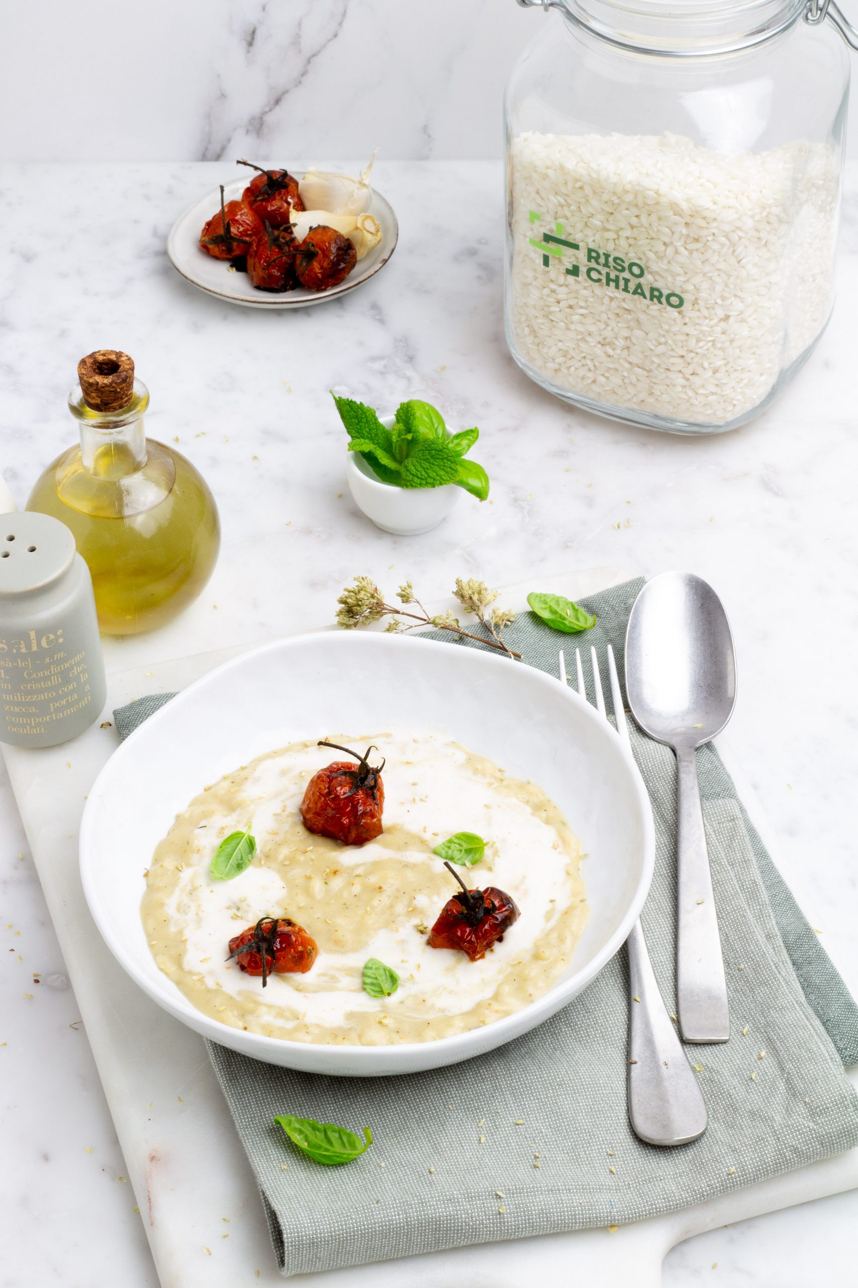 Risotto alle melanzane e scamorza affumicata