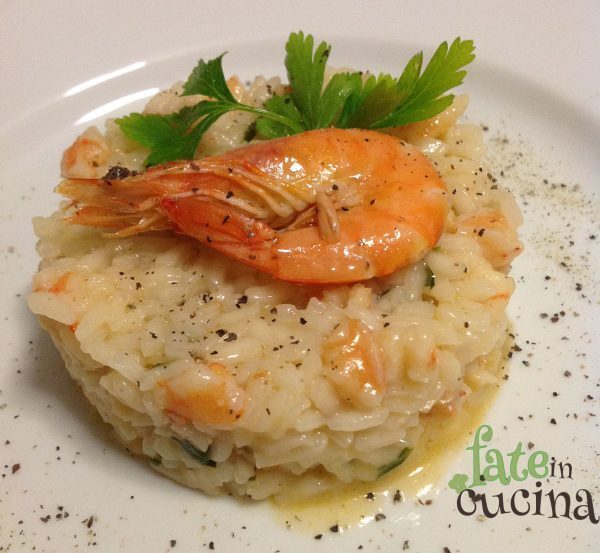 Risotto allo champagne con gamberi