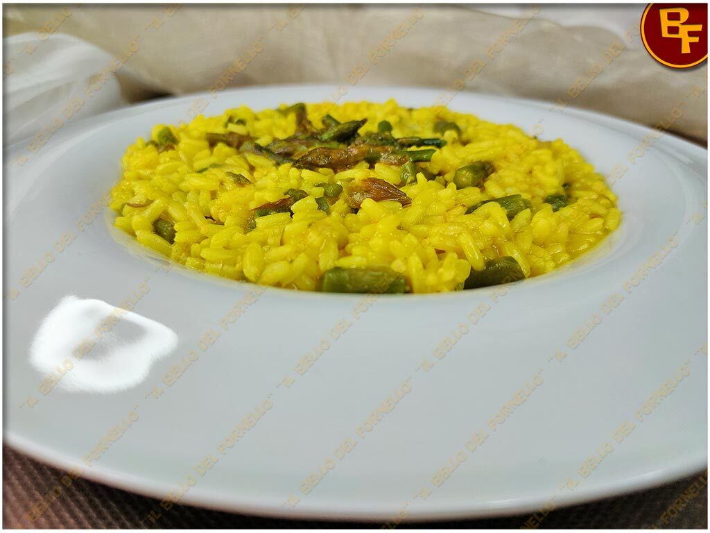 Risotto allo zafferano con asparagi