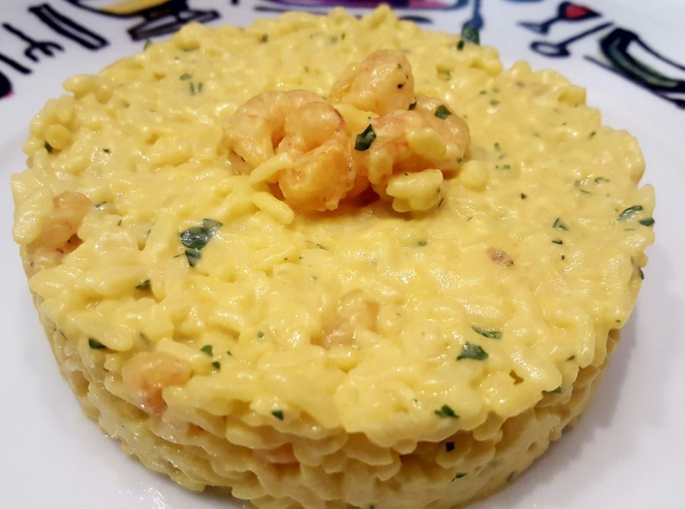 Risotto allo zafferano e gamberetti