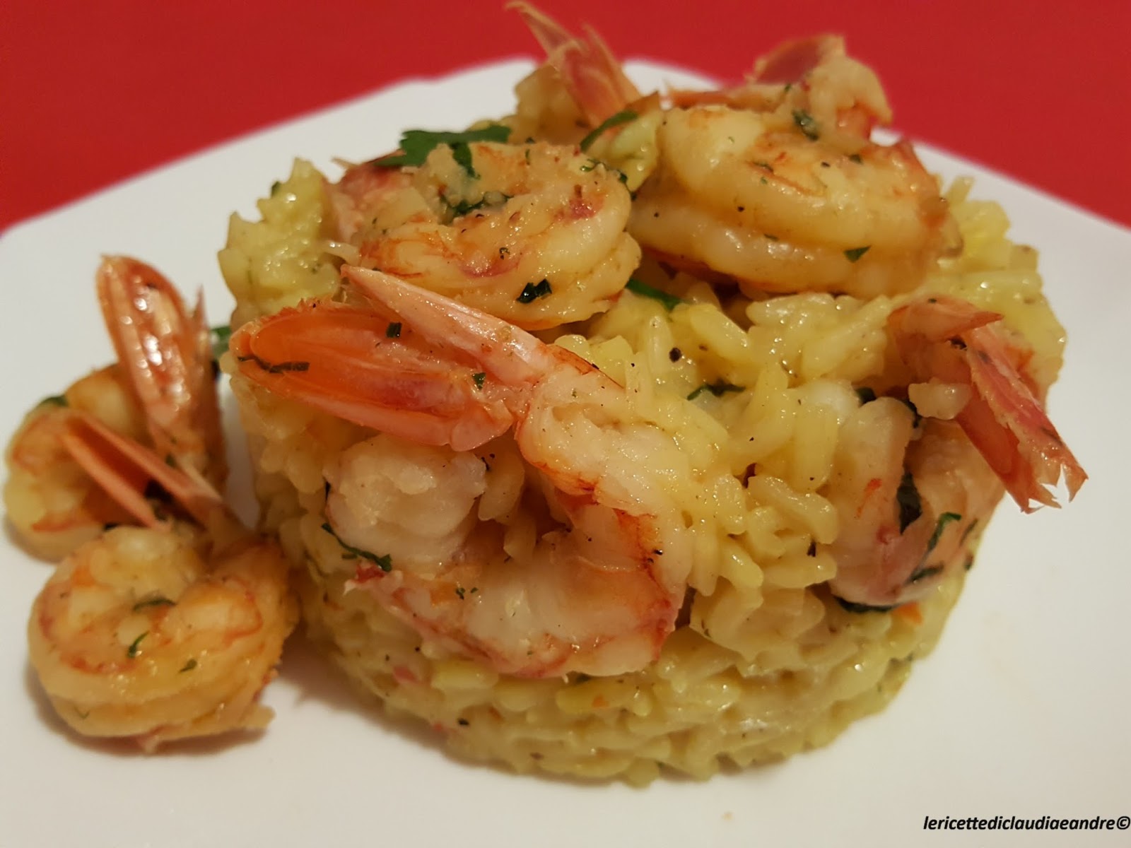Risotto allo zafferano e gamberoni