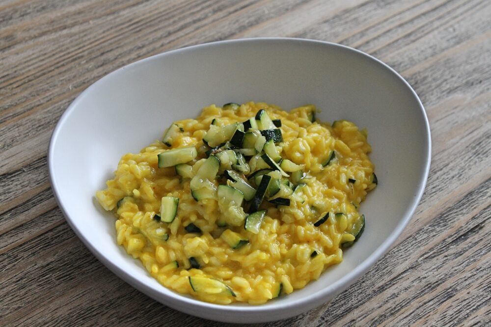 Risotto allo zafferano e zucchine