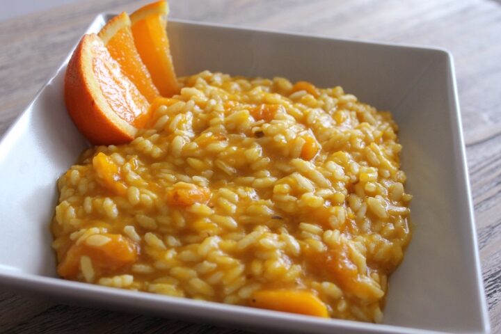 Risotto arancia e zucca per dare un pò di colore alla nostra cena!