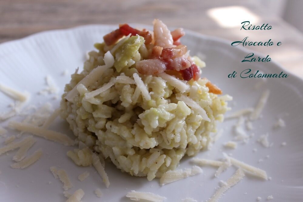 Risotto avocado e lardo di colonnata