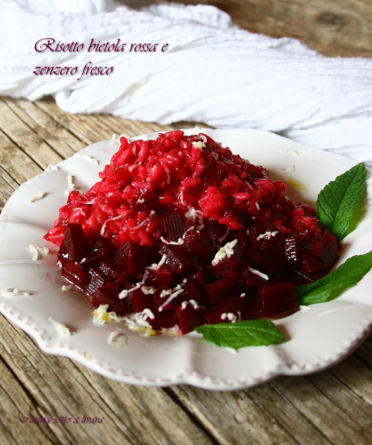 Risotto bietola rossa e zenzero fresco