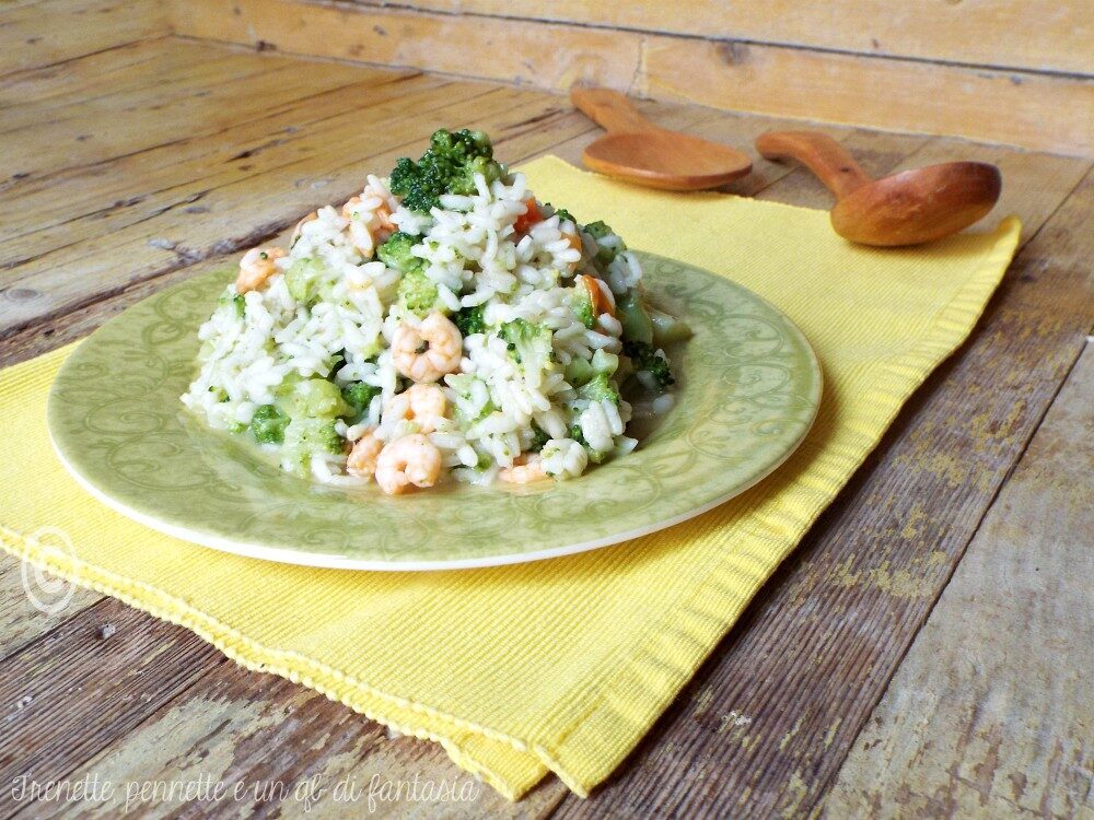 Risotto broccoletti e gamberi