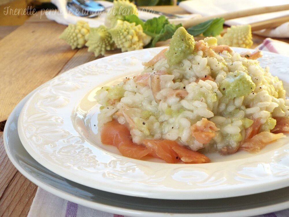 Risotto broccoli e salmone