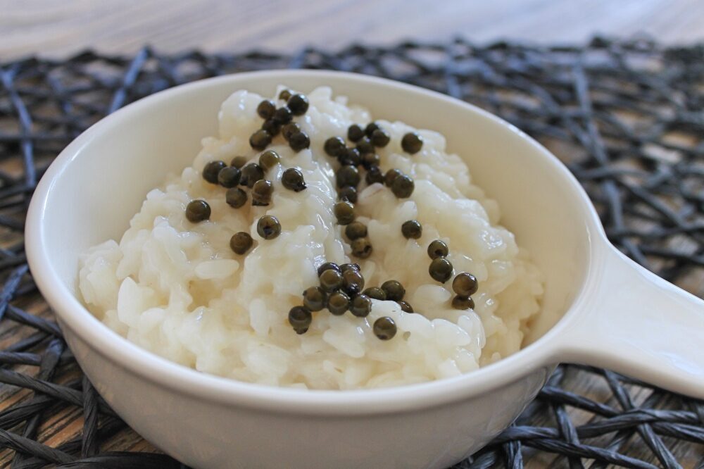 Risotto candido al pepe verde