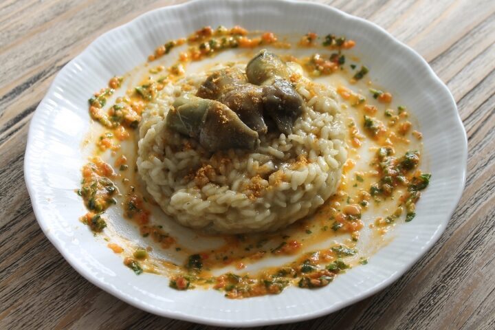 Risotto carciofi e bottarga