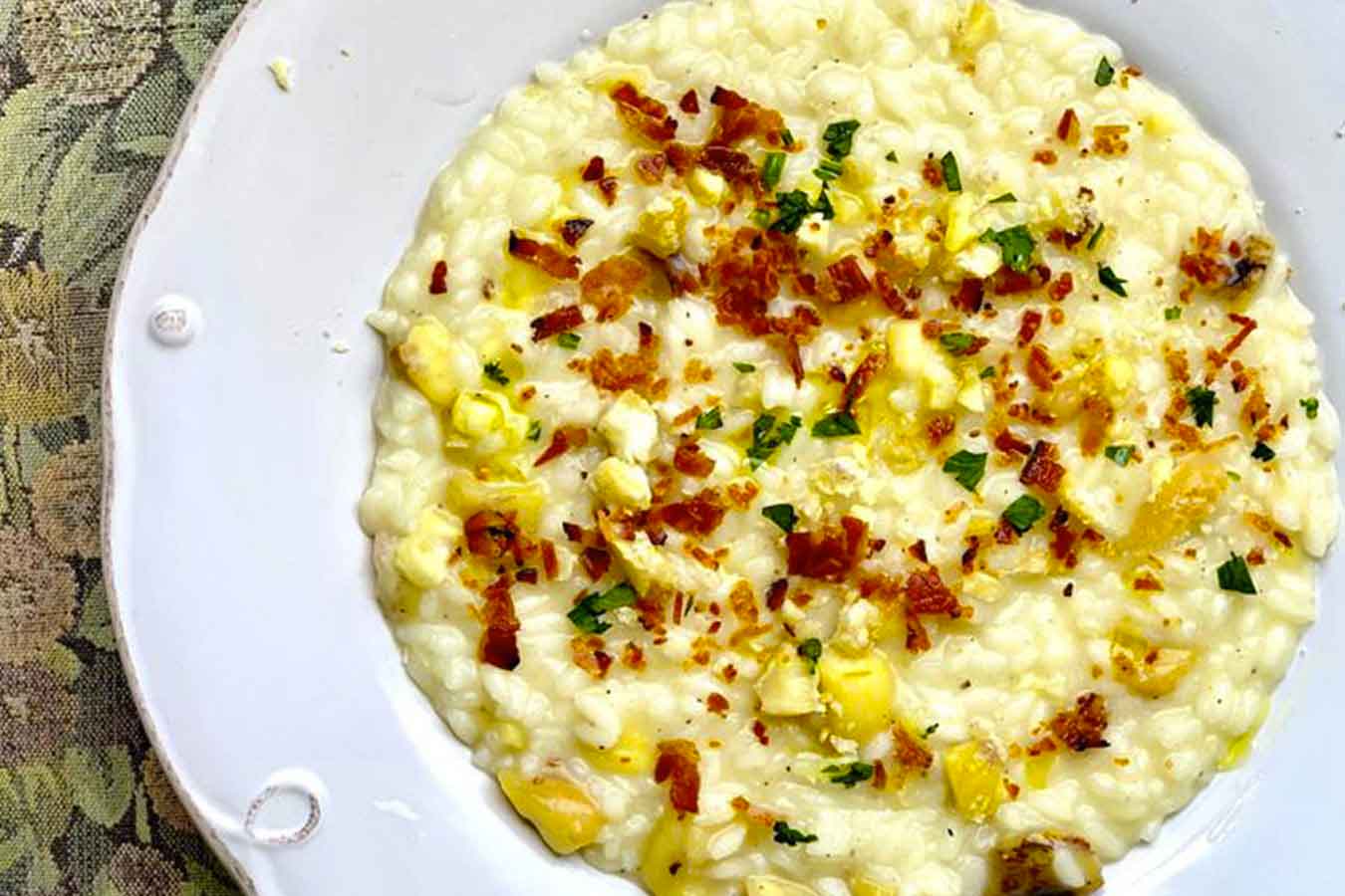 Risotto castagne e bacon