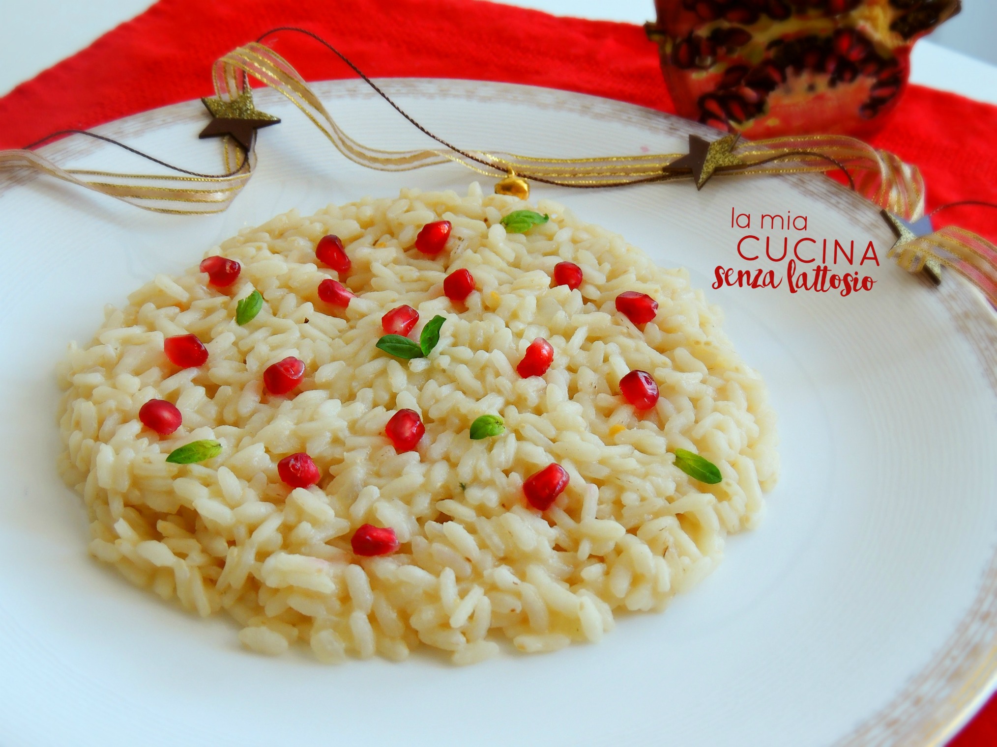 Risotto champagne e melograno – senza lattosio