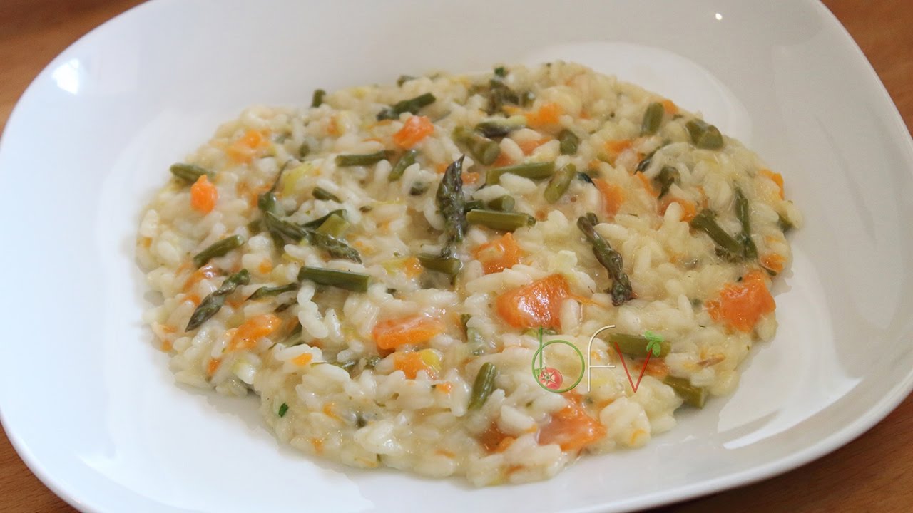 Risotto con asparagi zucca e porro [videoricetta]