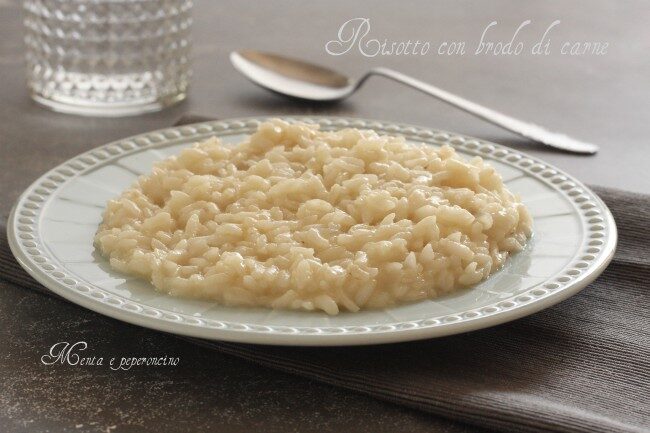 Risotto con brodo di carne
