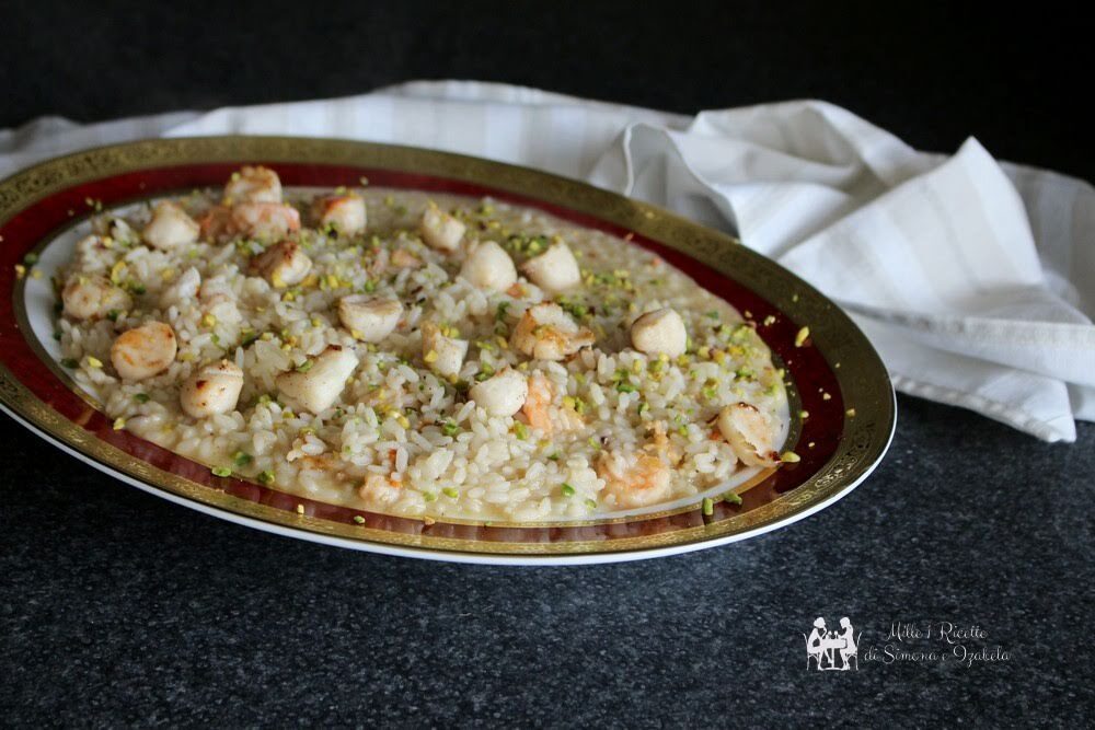 Risotto con capesante e pistacchio
