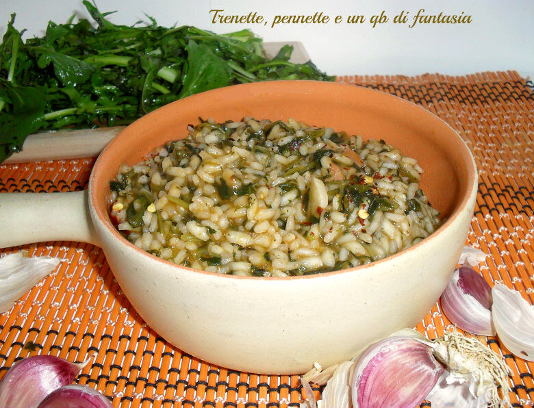 Risotto con cicoria e guanciale
