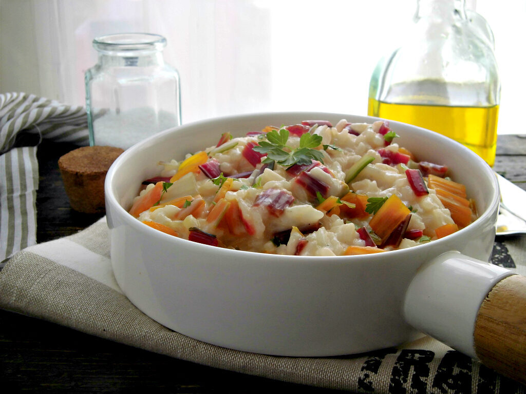Risotto con coste di bietola e gorgonzola