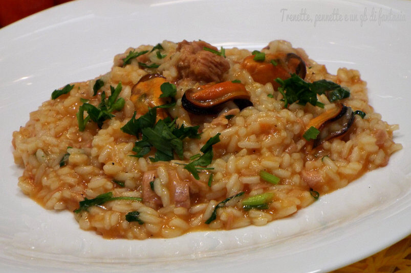 Risotto con cozze e tonno