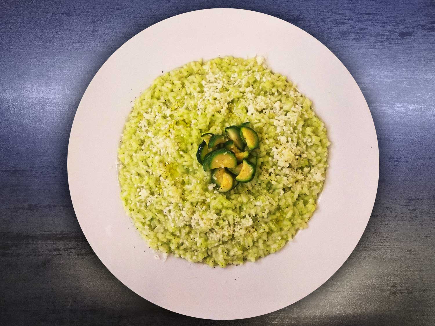 Risotto con crema di zucchine e pecorino